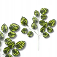 Sztuczne kwiaty - LIŚCIE sztuczne kwiaty do wiązanki LIŚĆ gałazka 3 ramiona stroik 12szt - miniaturka - grafika 1