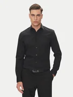 Koszule męskie - Calvin Klein Koszula Essential LV019EU000 Czarny Slim Fit - miniaturka - grafika 1