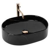 Umywalki - Rea Umywalka nablatowa Rea Nadia 50 Black Stone - miniaturka - grafika 1