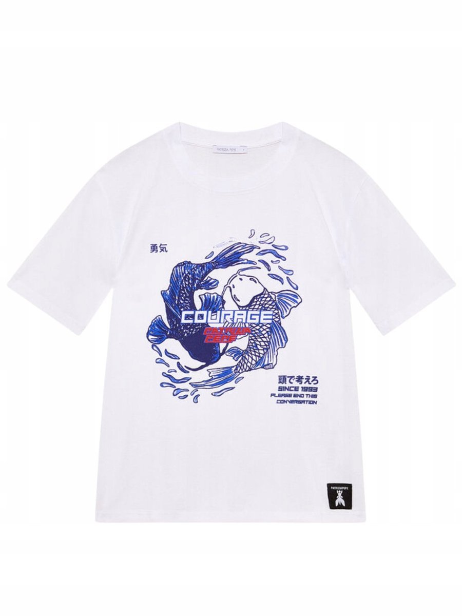 T-shirt damski Patrizia Pepe 2M4464 J297 biały - T-shirt: 40