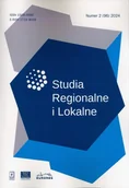 Czasopisma - Studia Regionalne i Lokalne 2/2024 (96) - miniaturka - grafika 1