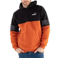 Bluzy sportowe męskie - Bluza Puma Power Winterised Hoodie 84985464 - pomarańczowo-czarna - miniaturka - grafika 1