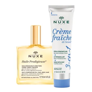 Zestaw Nuxe Huile Prodigieuse, suchy olejek do pielęgnacji ciała, twarzy i włosów, 50 ml + krem nawilżający 3w1, 100 ml za 1 grosz - Zestawy kosmetyków damskich Zestaw Nuxe Huile Prodigieuse, suchy olejek do pielęgnacji ciała, twarzy i włosów, 50 ml + krem nawilżający 3w1, 100 ml za 1 grosz - Zestawy kosmetyków damskich - miniaturka - grafika 1