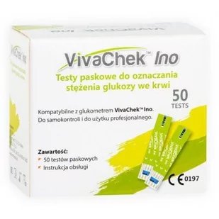 VivaChek Ino, paski testowe 50 szt Wysyłka kurierem tylko 10,99 zł - Testy ciążowe i diagnostyczne - miniaturka - grafika 1