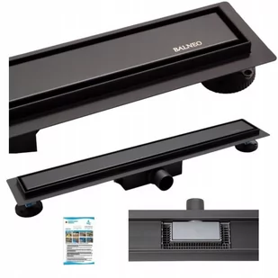 Balneo Odpływ liniowy DUPLEX BLACK 700mm NEXT - Virgin/Tile - Odpływy liniowe - miniaturka - grafika 1