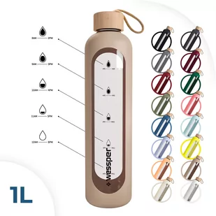 SZKLANA BUTELKA NA WODĘ POKROWIEC SILIKON KOLOR 1l - Shakery i bidony sportowe SZKLANA BUTELKA NA WODĘ POKROWIEC SILIKON KOLOR 1l - Shakery i bidony sportowe - miniaturka - grafika 1