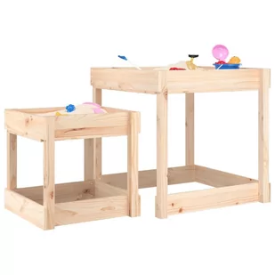 Stoliki piaskownice, 2 szt., lite drewno sosnowe Lumarko! - Place zabaw - miniaturka - grafika 1