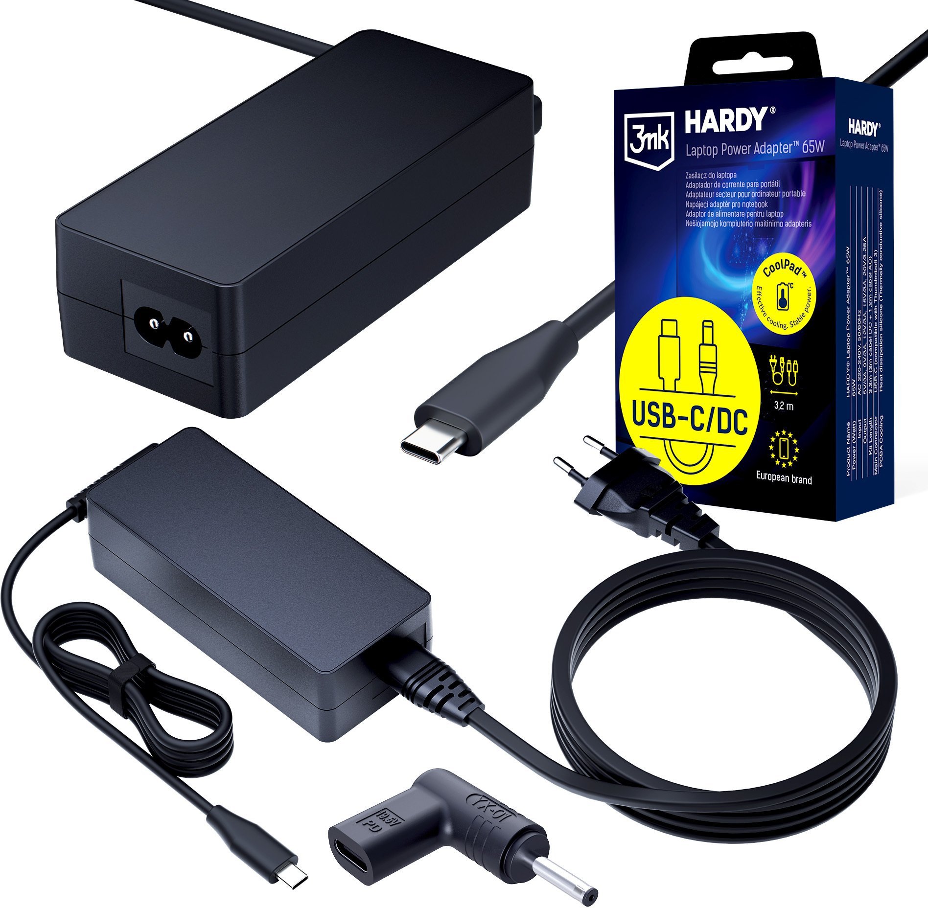 Zasilacz do laptopa Canyon Acer, Samsung, ASUS, Liteon 20V USB-C 3.0x1.0mm - 3mk Hardy Power Adapter