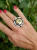 Pierścionki - Pierścionek srebrny z Dużym Bławatkiem - miniaturka - grafika 1