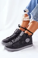 Moda i Uroda OUTLET - Skórzane Ocieplane Trampki Big Star II274148 Czarne-38 - miniaturka - grafika 1