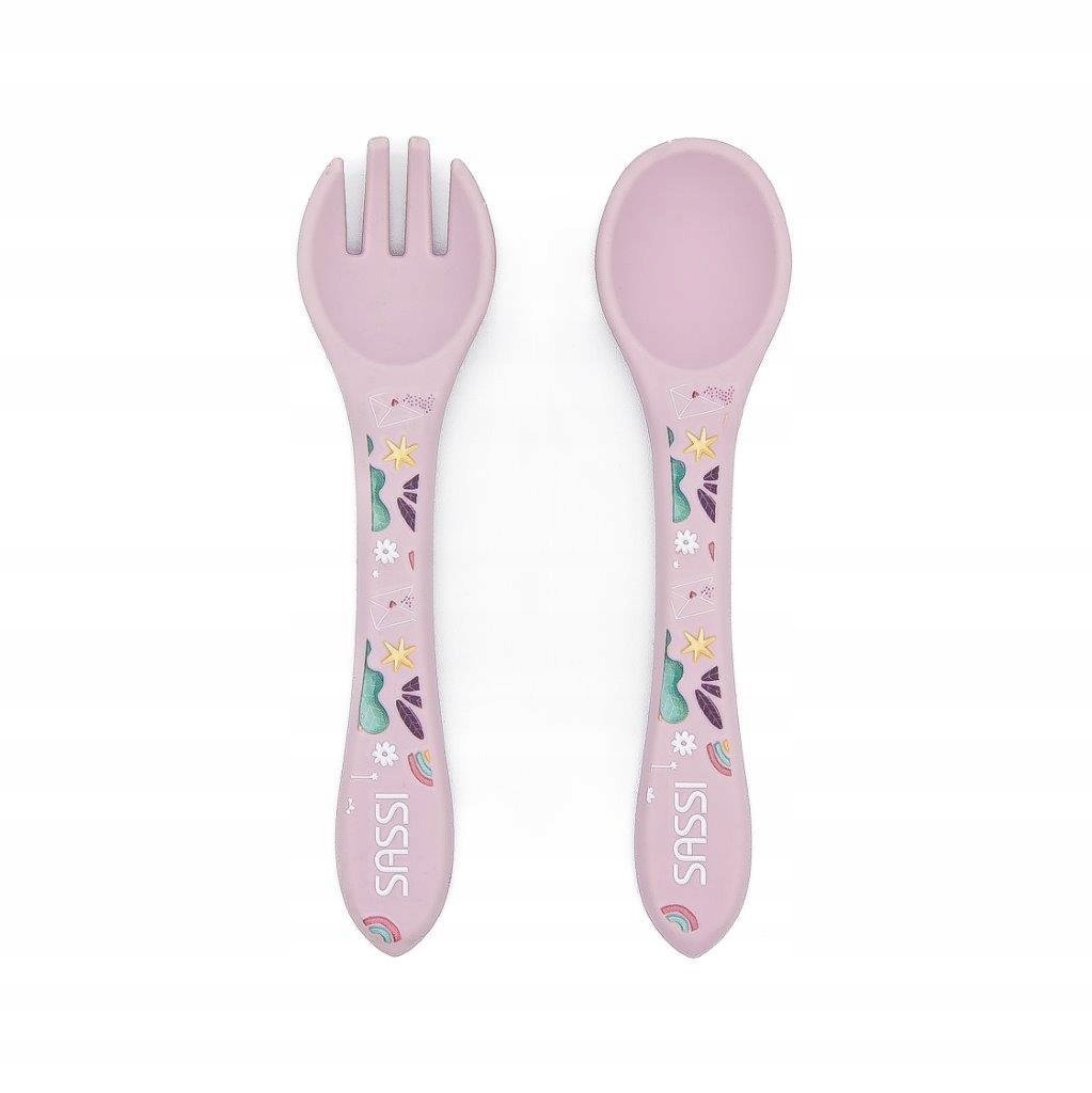 SASSI Sztućce silikonowe dla dzieci zestaw Jednorożec