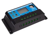 Akcesoria do kolektorów i fotowoltaiki - Regulator napięcia paneli ładowania solarnych PWM 12V/24V 30A LCD VOLT POLSKA - miniaturka - grafika 1