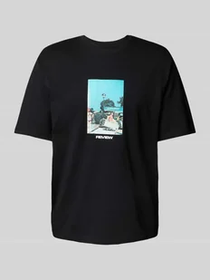 T-shirt o kroju regular fit z mieszanki bawełny i wiskozy - Koszulki męskie - miniaturka - grafika 1