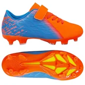 Piłka nożna - Korki Buty Do Gry W Piłkę Nożną Modne Lekkie Wygodne Na Rzepy Piłkarskie Dziecięce Kirton Pomarańczowe 33 - miniaturka - grafika 1