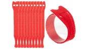 Pozostałe akcesoria sieciowe - Opaski Rzepowe Organizer Kabli Do Spinania Self Straps 20X125 Mm - Czerwone 10 Szt - miniaturka - grafika 1