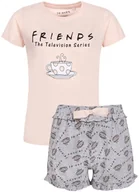 Moda i Uroda OUTLET - Brzoskwiniowo-szara piżamka z krótkim rękawem FRIENDS - miniaturka - grafika 1