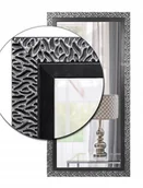 Lustra - Ekskluzywne lustro w STYLOWEJ czarnej srebrnej drewnianej ramie 100x50 z26 - miniaturka - grafika 1