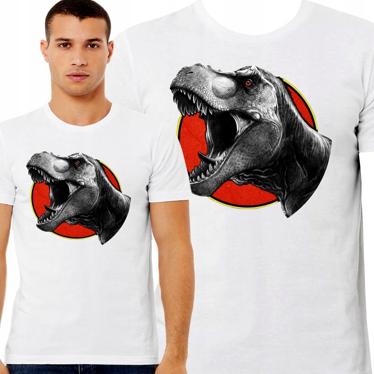 KOSZULKA MĘSKA JURASSIC PARK DLA FANÓW FILMU PREZENT DINOZAUR M 3436