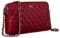 Torebki damskie - Torebka damska skórzana Rovicky pikowana listonoszka kopertówka crossbody, bordowy - miniaturka - grafika 1