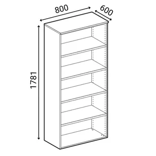 Szafa biurowa z drzwiami PRIMO GRAY, 1781 x 800 x 600 mm, szary/grafitowy - Szafy biurowe - miniaturka - grafika 5
