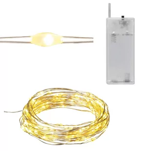 LAMPKI CHOINKOWE na DRUCIKU 40 LED ŚWIATEŁKA MIKRO GIRLANDA CIEPŁY BIAŁY AA - Oświetlenie świąteczne - miniaturka - grafika 1