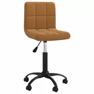 Krzesła - vidaXL Obrotowe krzesło stołowe brązowe tapicerowane aksamitem 3087594 - miniaturka - grafika 1