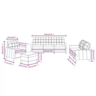 4-częściowy komplet wypoczynkowy z poduszkami, taupe, tkanina  Lumarko! - Sofy i kanapy - miniaturka - grafika 11