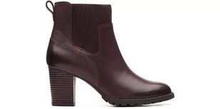 Clarks Verona Ease Botki bordowe skórzane 37 - Botki damskie - miniaturka - grafika 1
