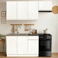 Meble kuchenne - Zestaw Mebli Kuchennych MODERN 170 cm Biały Połysk Nowoczesny - miniaturka - grafika 1