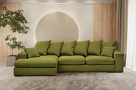 Narożniki - Sofa w kształcie L GABON narożnik funkcja spania Riviera jasnozielony lewy - miniaturka - grafika 1
