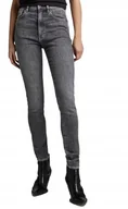 Spodnie damskie - G-STAR RAW RURKI JEANSY WYSOKI STAN DŁUGIE SZARE 32/34 JQA - miniaturka - grafika 1