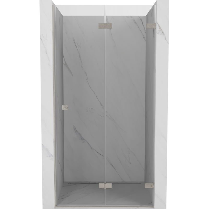 Mexen Lunar-F drzwi prysznicowe składane prawe 85 cm, transparent, nikiel szczotkowany - 836-085-000-97-00-P