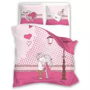 Pościel dla dzieci - Pościel bawełna 160x200 różowa Walentynki - miniaturka - grafika 1