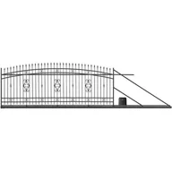 Ogrodzenia - Polbram Brama przesuwna Verona 4x1,6 m prawa antracytowa automat - miniaturka - grafika 1