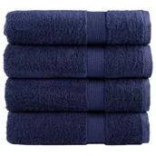 Ręczniki - vidaXL Ręczniki premium SOLUND, 4 szt., granatowe, 50x100 cm - miniaturka - grafika 1