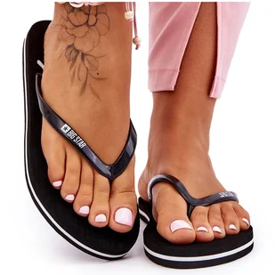 Lekkie Damskie Klapki Japonki Big Star LL274761 Czarne - Klapki i japonki damskie - miniaturka - grafika 1