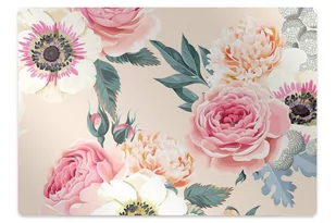 Mata pod fotel ochrona paneli Pastelowe kwiaty 100x70 cm - Podnóżki, podpórki, podkładki - miniaturka - grafika 1