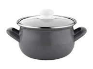 Garnki - Fl1 GARNEK EMALIOWANY CAPRI PYZA Z/P 18CM 2,8L SZARY 011-GAR-AV/11C/18 - miniaturka - grafika 1