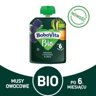 Desery dla dzieci - Bobovita Bio Gruszka, śliwka - mus owocowy 80g - miniaturka - grafika 1