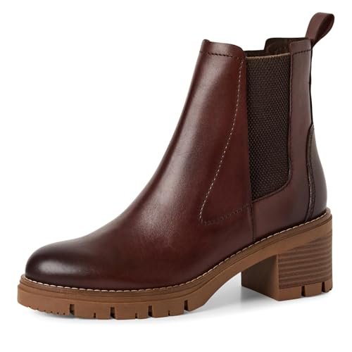 Marco Tozzi Damskie buty Chelsea 2-25451-45, modne kozaki, czekoladowe, 39 EU, czekoladowy, 39 EU