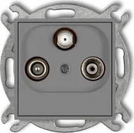 Gniazdka elektryczne - Karlik Gniazdo antenowe RTV-SAT końcowe MINI Szary 27MGS - miniaturka - grafika 1