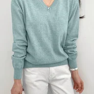 Swetry damskie - TEMU Sweter damski z dekoltem w serek - Czarny/Biały, długi rękaw, asymetryczny dołem, kurtka typu blazer, casualowa odzież biurowa, pranie w pralce, - miniaturka - grafika 1