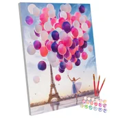 Malowanie po numerach - 123Art, Zestaw do malowania po numerach Balony, 40x50 cm - miniaturka - grafika 1