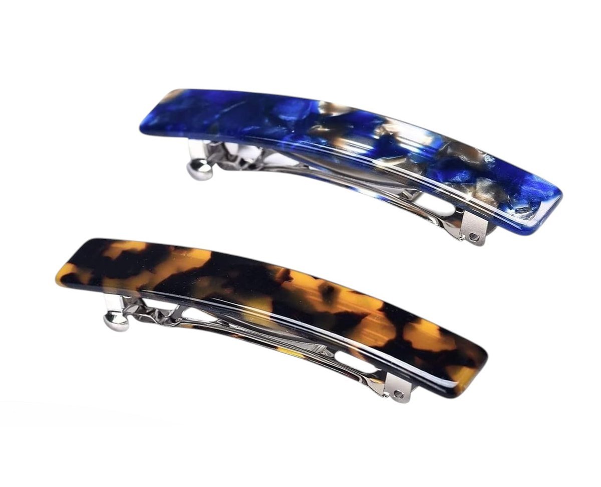 Tshaoun Francuskie Spinki Do Włosów Klamry Marmurkowe 2 Szt. Retro Vintage