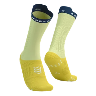 COMPRESSPORT Skarpetki rowerowe PRORACING SOCKS V4 BIKE elf yellow/blues - Skarpetki kolarskie - miniaturka - grafika 1