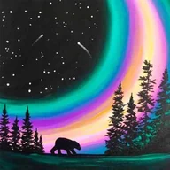 Zabawki kreatywne - Diamentowa Mozaika Zorza Polarna, Niedźwiadek 30x40 - miniaturka - grafika 1