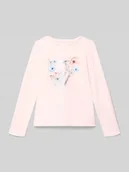 Koszulki dla dziewczynek - Bluzka z długim rękawem i nadrukiem z logo - miniaturka - grafika 1