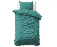 Pościel - Uni Satin Kpl Pościeli Bawełna Satynowa Ciemna Zieleń 140X200/220 - miniaturka - grafika 1