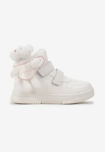 Białe Botki Sportowe Sneakersy z Ozdobnym Misiem Naolisa - Botki damskie - miniaturka - grafika 1