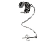 Kolczyki - Kolczyk nausznica z łańcuszkiem róża kwiat k2083 - 0,9g. - miniaturka - grafika 1